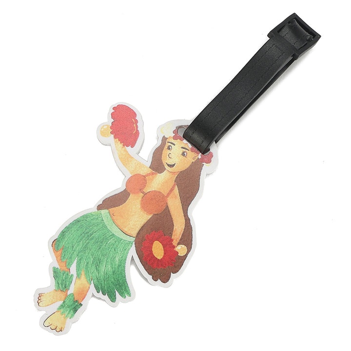 Luggage Tag Hula Girl White