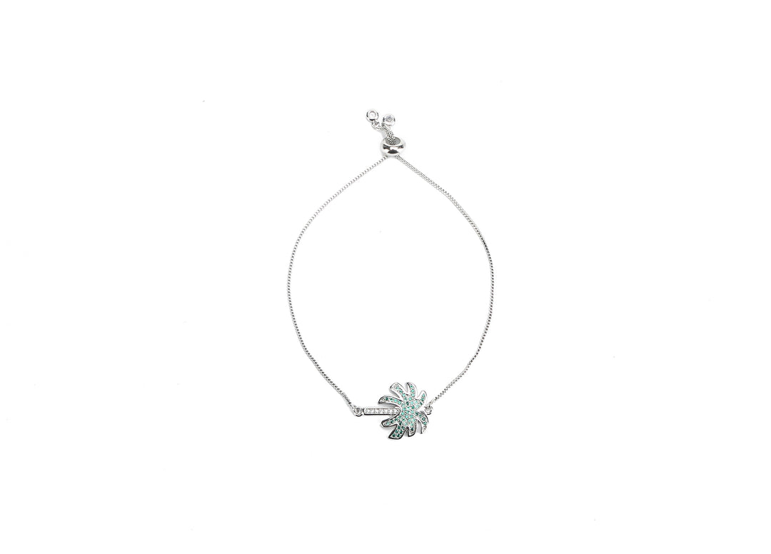 JW Crystal Bracelet Palmtree Silver