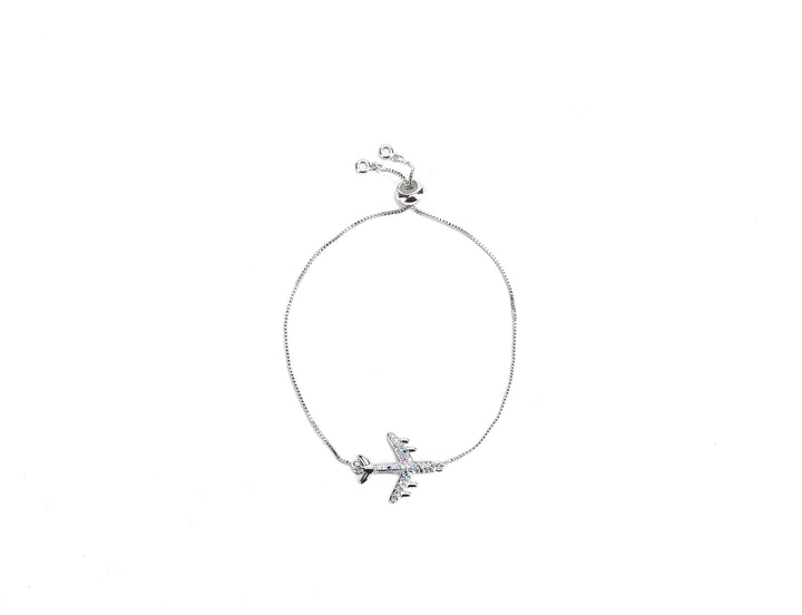 JW Crystal Bracelet Airplane Silver