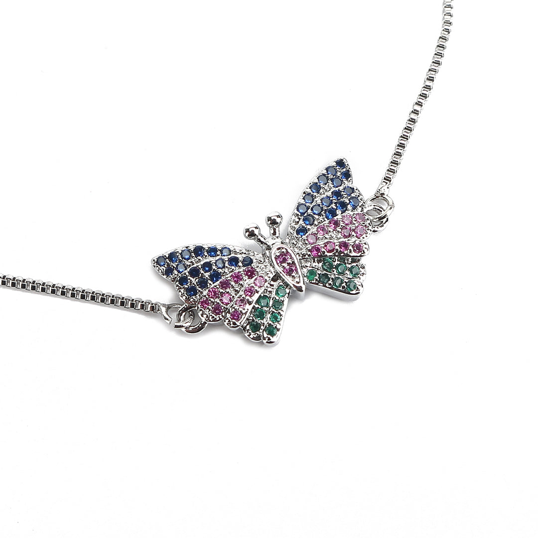 JW Crystal Bracelet Butterfly Silver