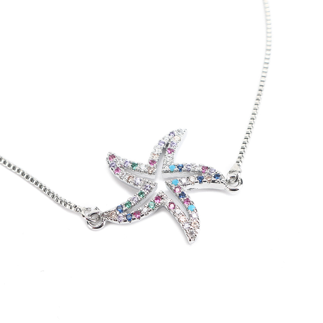 JW Crystal Bracelet Starfish Silver