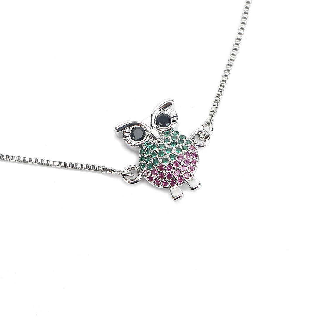 JW Crystal Bracelet Owl Silver