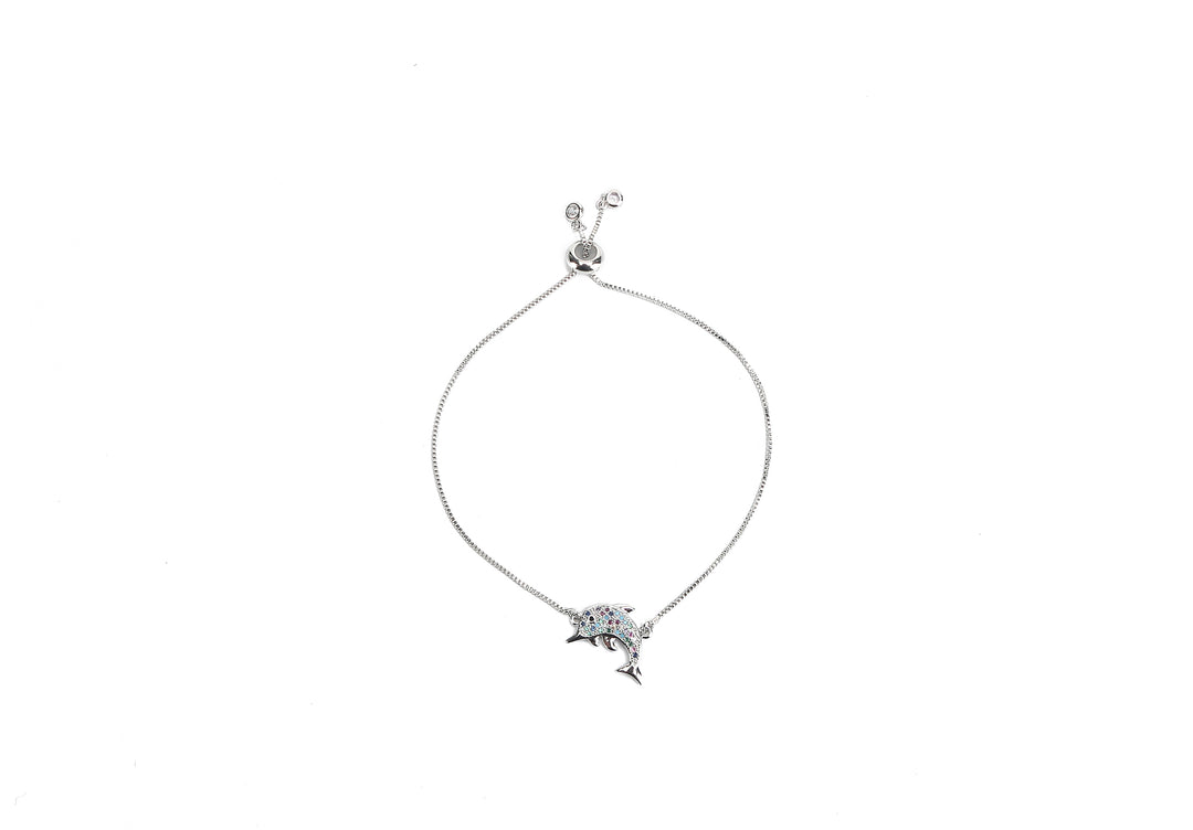 JW Crystal Bracelet Dolphin Silver