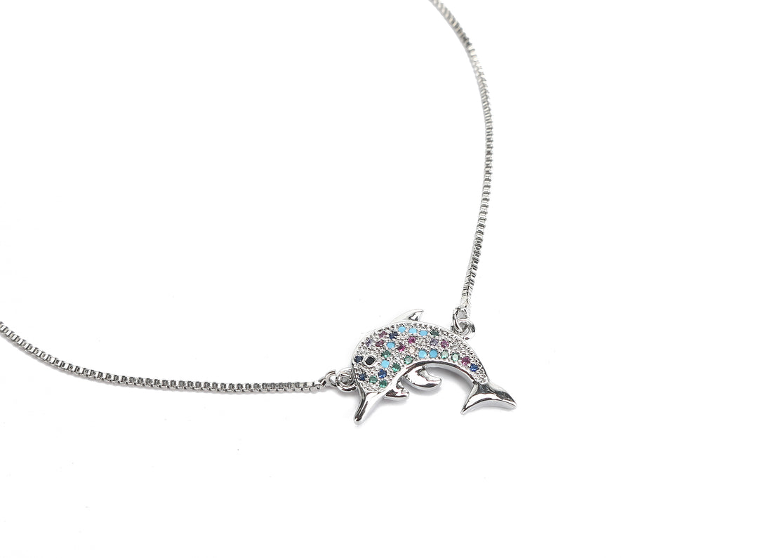 JW Crystal Bracelet Dolphin Silver