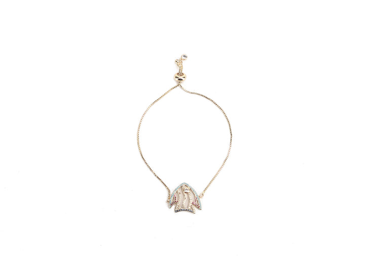 JW Crystal Bracelet Fish Gold