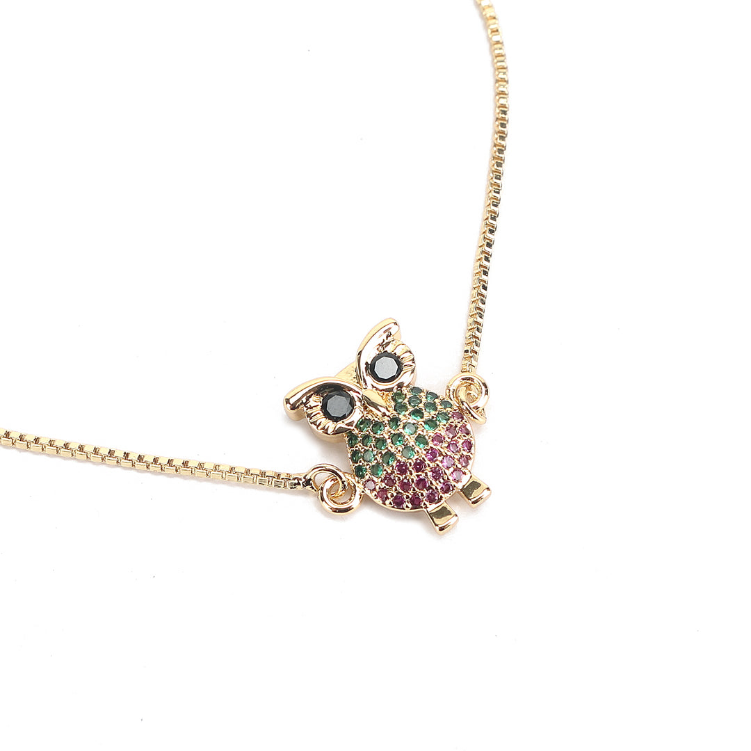 JW Crystal Bracelet Owl Gold