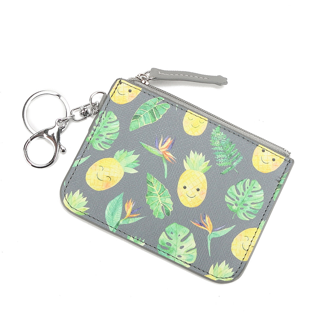 Card Case May Pineapple Monstera Grey