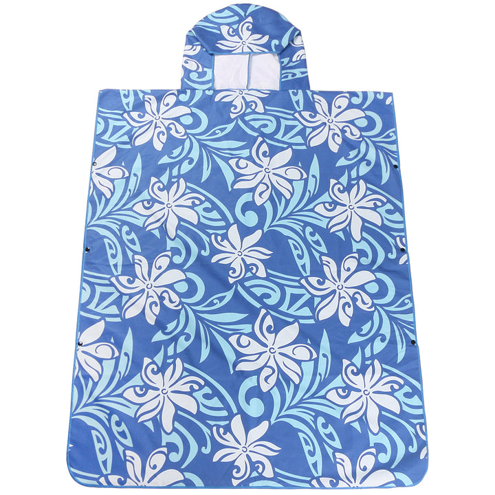 Hooded Beach Towel Poncho Adult Tiare Infinity Blue