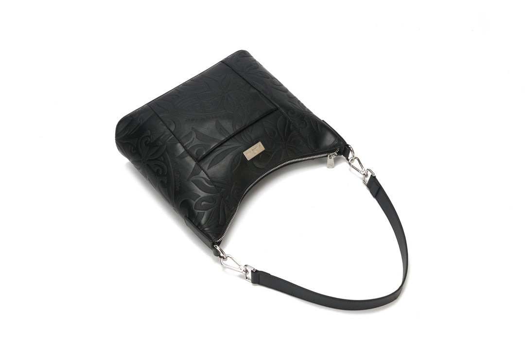 Hobo Bag Sara Tiare Infinity Embossed Black