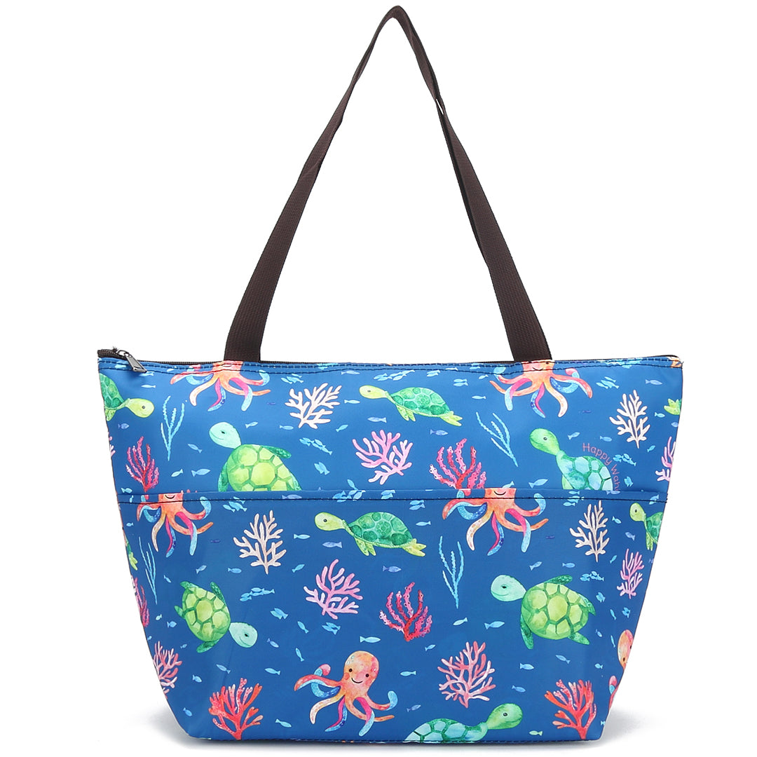 Insulated Lunch Tote Large Ocean Blue