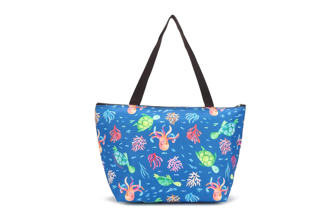 Insulated Lunch Tote Large Ocean Blue