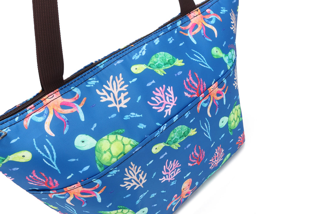 Insulated Lunch Tote Large Ocean Blue