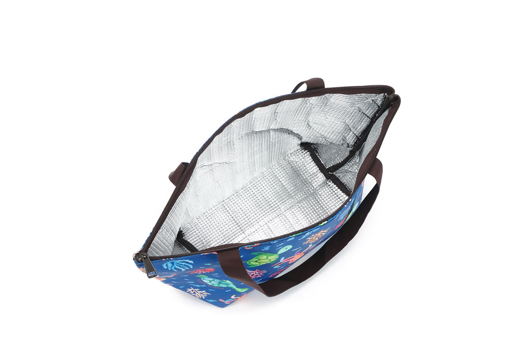 Insulated Lunch Tote Large Ocean Blue