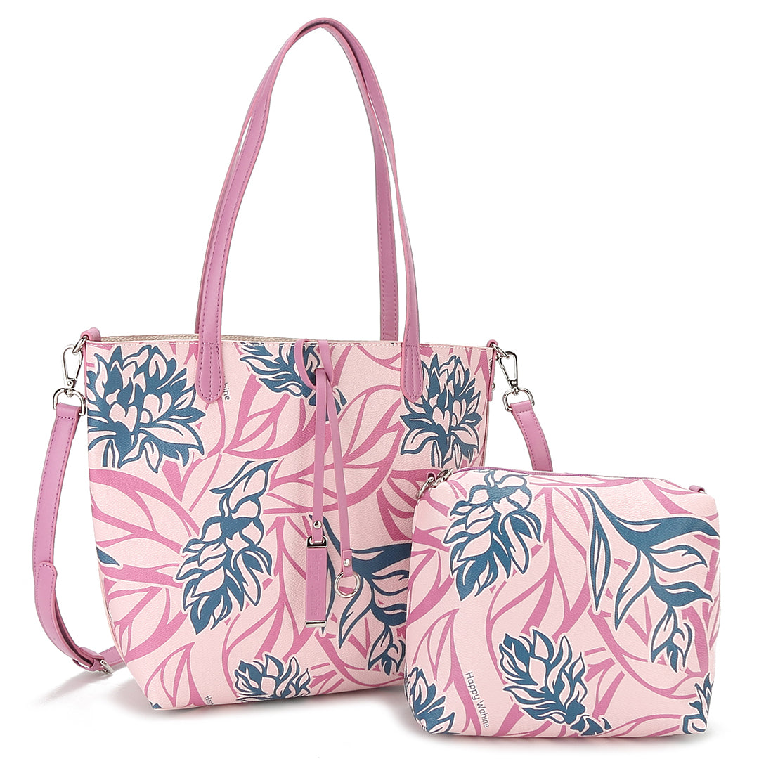 Reversible Tote Nancy Small Heliconia Pink