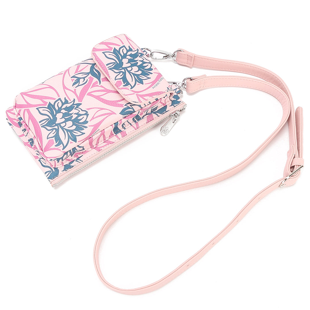 Crossbody Phone Wallet Anna Heliconia Pink