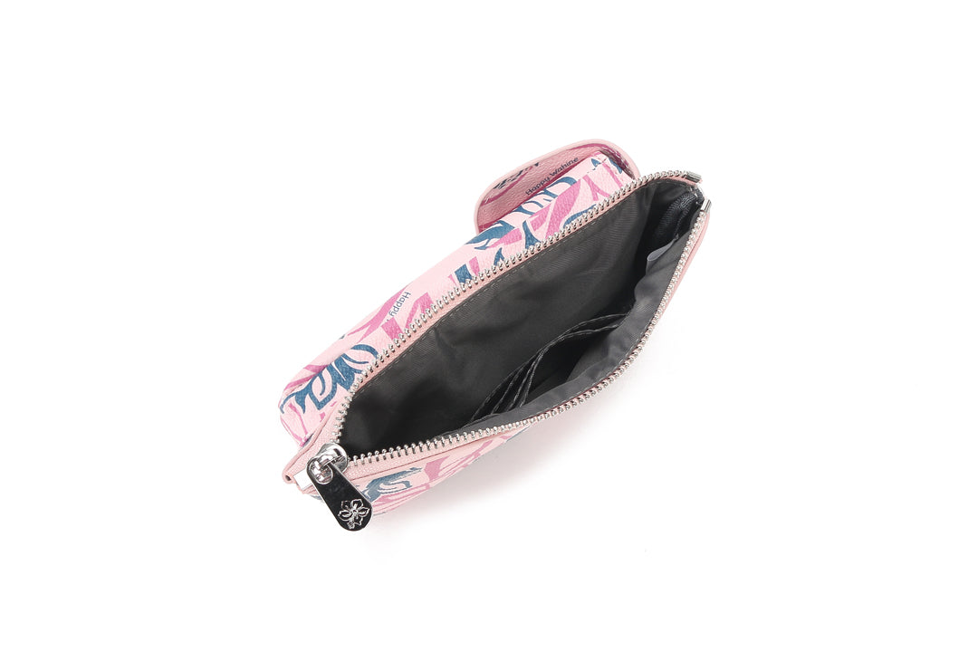 Crossbody Phone Wallet Anna Heliconia Pink